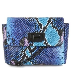 NEW Topshop Snake Print Faux Leather Crossbody Bag